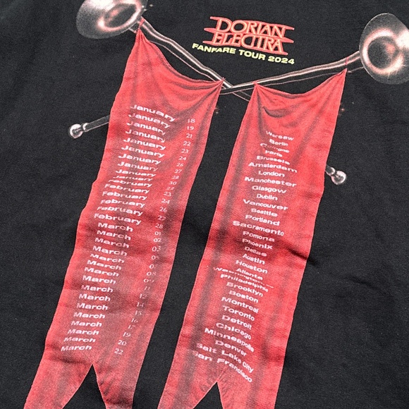 Dorian Electra Fanfare Tour 2024 Dates Black Fleece Hoodie Mens Large - Picture 4 of 8